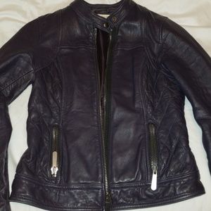 Michael Kors purple leather jacket size small
